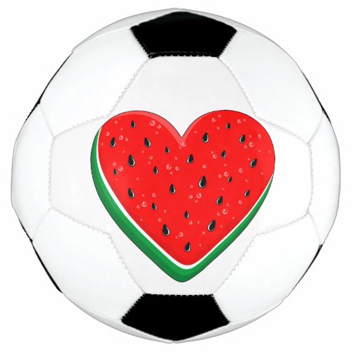 Watermelon Heart Valentines Day Free Palestine Soccer Ball