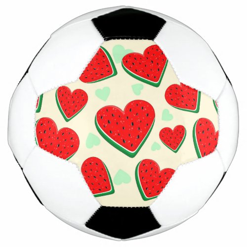 Watermelon Heart Valentines Day Free Palestine Soccer Ball