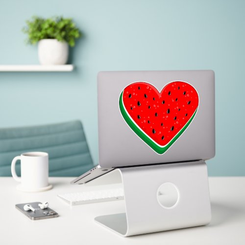 Watermelon Heart Valentines Day Free Palestine Sticker