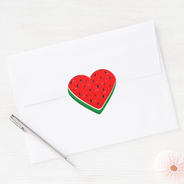 Watermelon Heart Valentine's Day Free Palestine Sticker (Envelope)