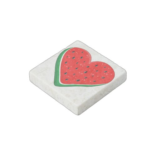Watermelon Heart Valentines Day Free Palestine Stone Magnet