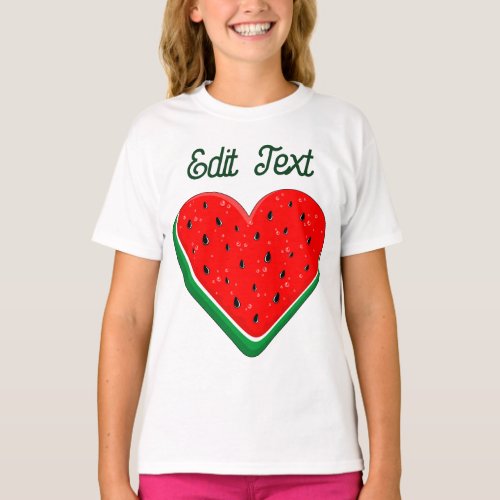 Watermelon Heart Valentines Day Free Palestine T_Shirt