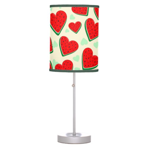 Watermelon Heart Valentines Day Free Palestine Table Lamp