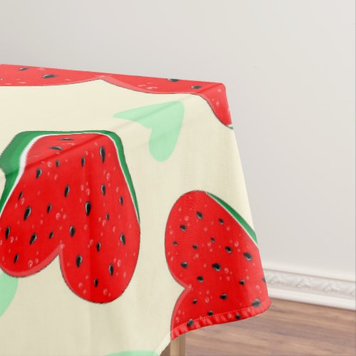 Watermelon Heart Valentines Day Free Palestine Tablecloth
