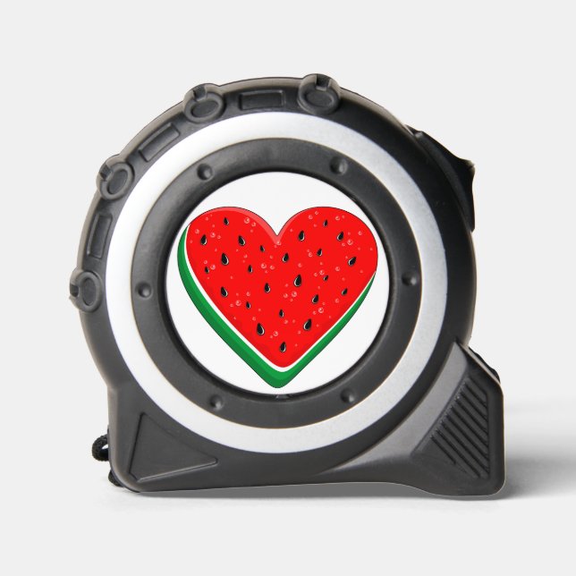 Watermelon Heart Valentine's Day Free Palestine Tape Measure (Front)