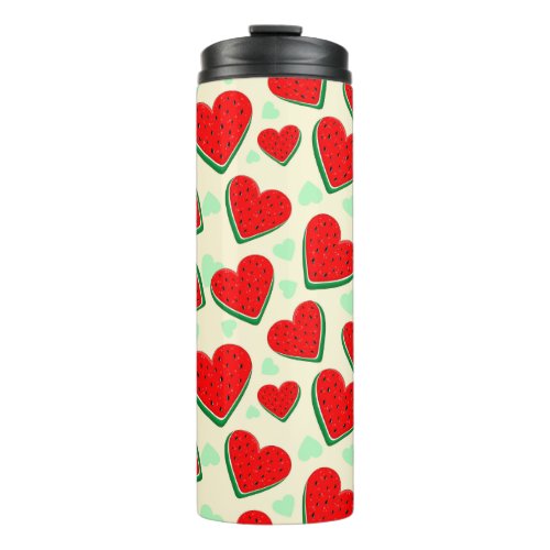 Watermelon Heart Valentines Day Free Palestine Thermal Tumbler