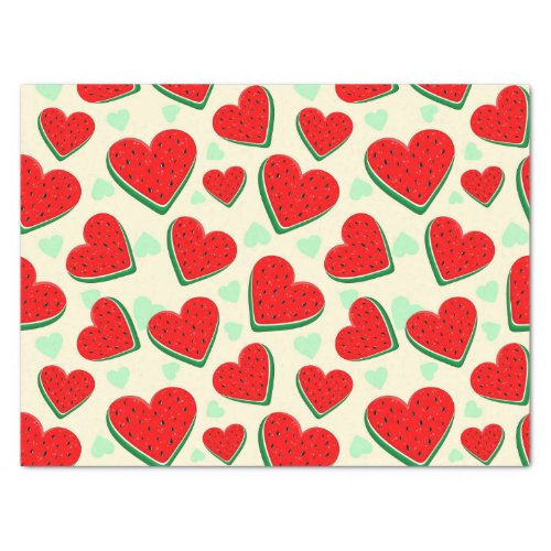 Watermelon Heart Valentines Day Free Palestine Tissue Paper