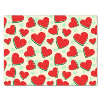 Watermelon Heart Valentine's Day Free Palestine Tissue Paper by Bluedarkat at Zazzle