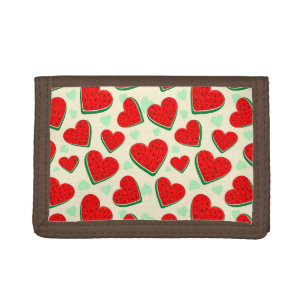 Watermelon Heart Valentine's Day Free Palestine Tri-fold Wallet