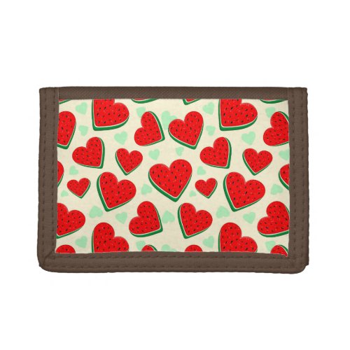 Watermelon Heart Valentines Day Free Palestine Trifold Wallet