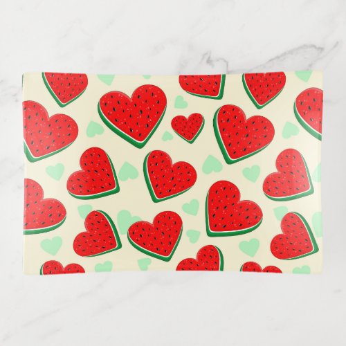 Watermelon Heart Valentines Day Free Palestine Trinket Tray