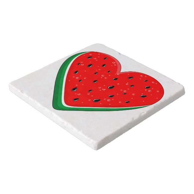 Watermelon Heart Valentine's Day Free Palestine Trivet (Corner)