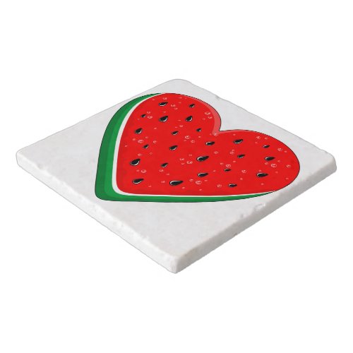 Watermelon Heart Valentines Day Free Palestine Trivet