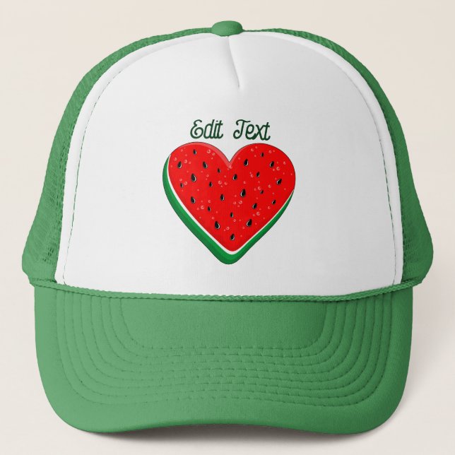 Watermelon Heart Valentine's Day Free Palestine Trucker Hat (Front)