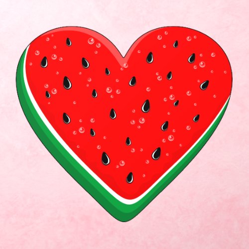 Watermelon Heart Valentines Day Free Palestine Wall Decal