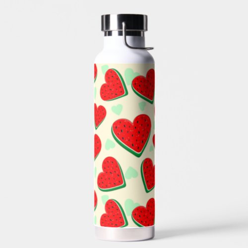 Watermelon Heart Valentines Day Free Palestine Water Bottle