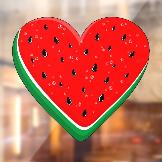 Watermelon Heart Valentine's Day Free Palestine Window Cling (Sheet 2)