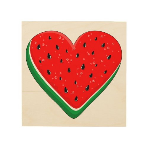 Watermelon Heart Valentines Day Free Palestine Wood Wall Art