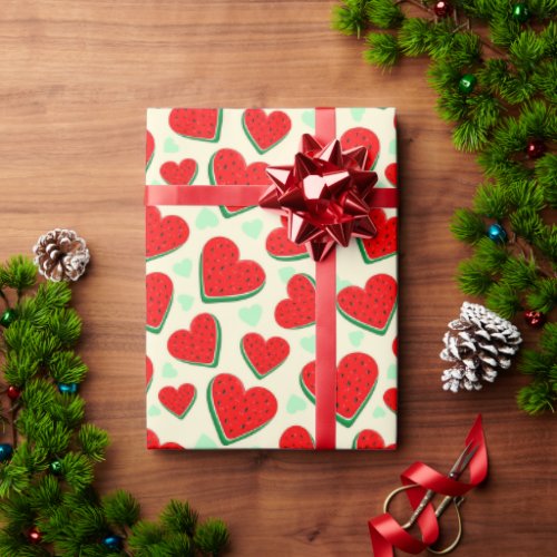 Watermelon Heart Valentines Day Free Palestine Wrapping Paper