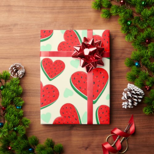Watermelon Heart Valentines Day Free Palestine Wrapping Paper