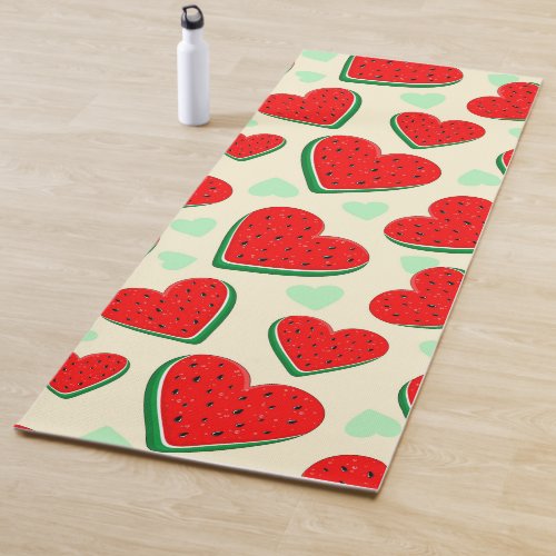 Watermelon Heart Valentines Day Free Palestine Yoga Mat