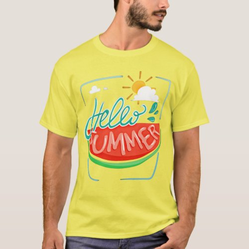 Watermelon Hello Summer T_Shirt