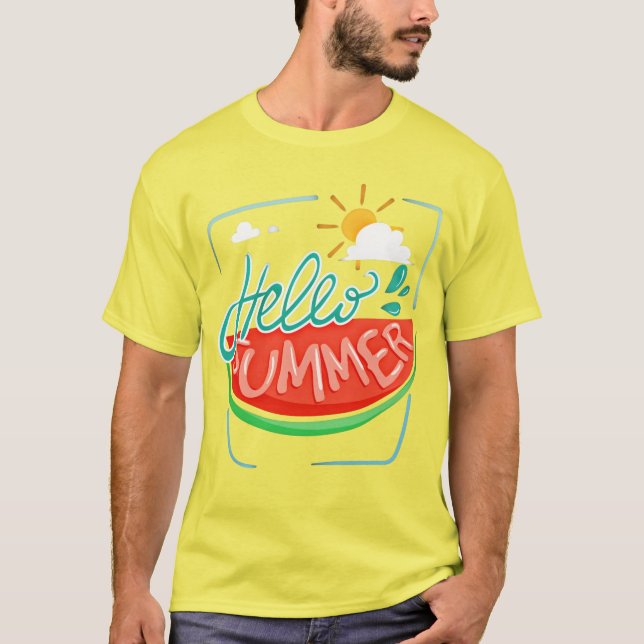 Watermelon Hello Summer T-Shirt (Front)