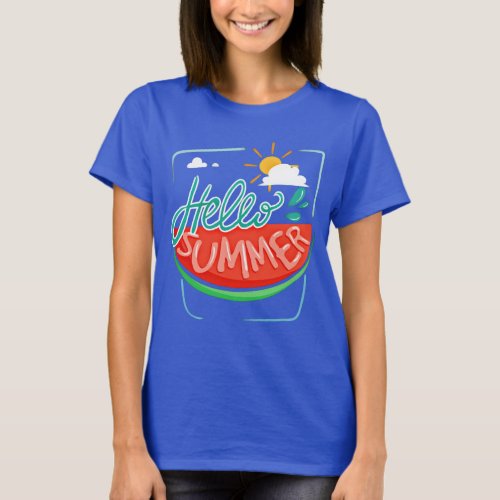 Watermelon Hello Summer T_Shirt