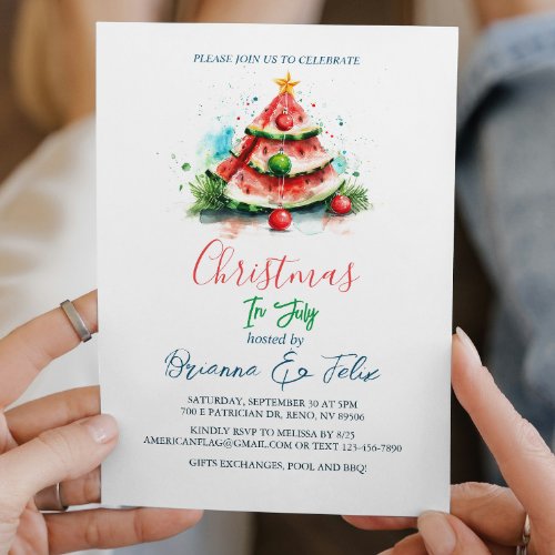 Watermelon I Christmas In July Invitation