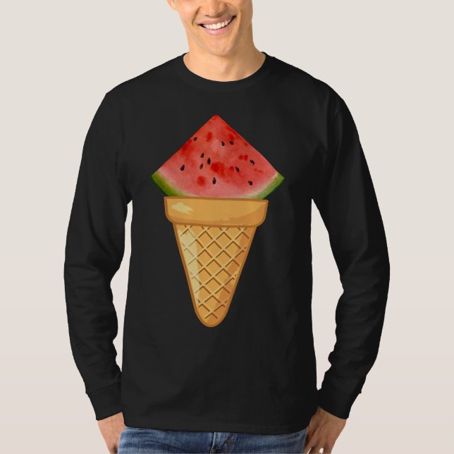 WATERMELON ICE CREAM - FUNNY FRUIT AND ICE CREAM C T-Shirt (Front)