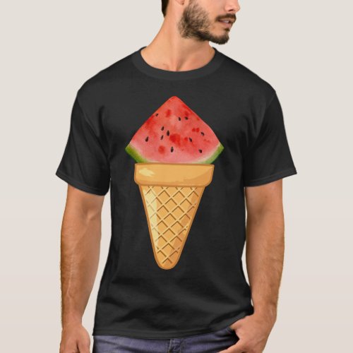 WATERMELON ICE CREAM _ FUNNY FRUIT AND ICE CREAM C T_Shirt