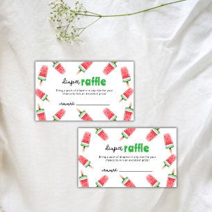 Watermelon Ice Cream Pop Diaper Raffle Baby Shower Enclosure Card