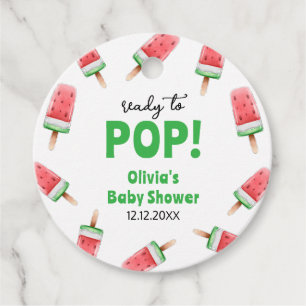Watermelon Ice Cream Popcicle Baby Shower Favor Tags