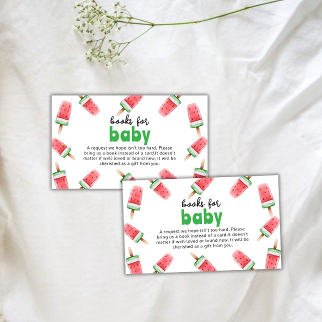 Watermelon Ice Cream Popcicle Books Baby Shower Enclosure Card (Watermelon Ice Cream Popcicle Books Baby Shower Enclosure Card)