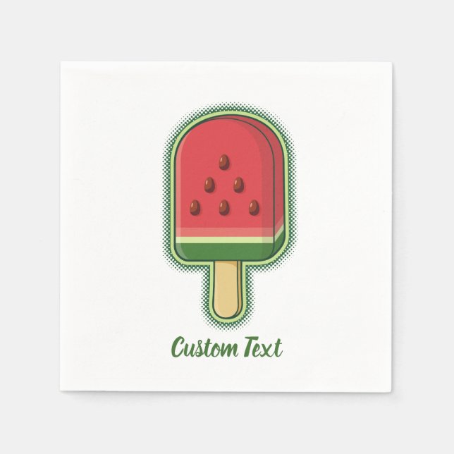 Watermelon Ice Cream Stick Napkins (Front)