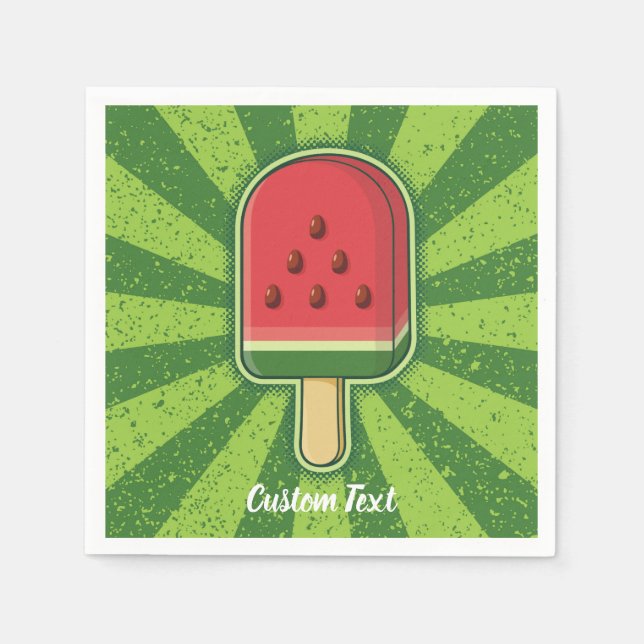 Watermelon Ice Cream Stick Napkins (Front)