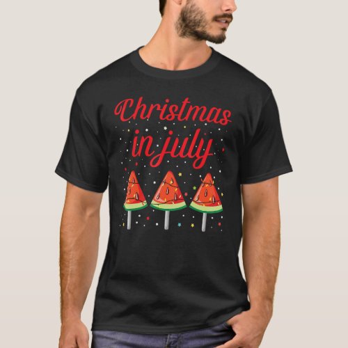 Watermelon Ice Pops Christmas In July Summer Vacat T_Shirt