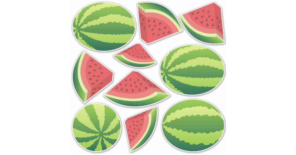 Watermelon Icon Set Stickers | Zazzle