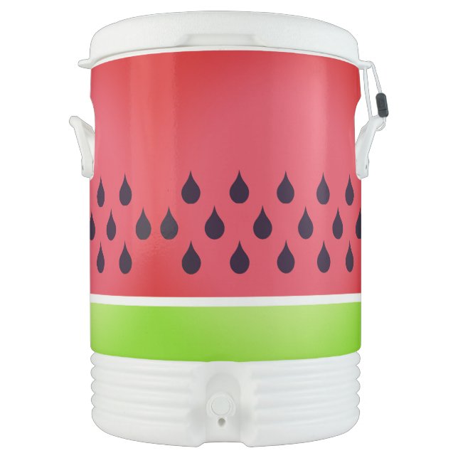 Watermelon  Igloo Beverage Cooler, Ten Gallon Cooler (Front)