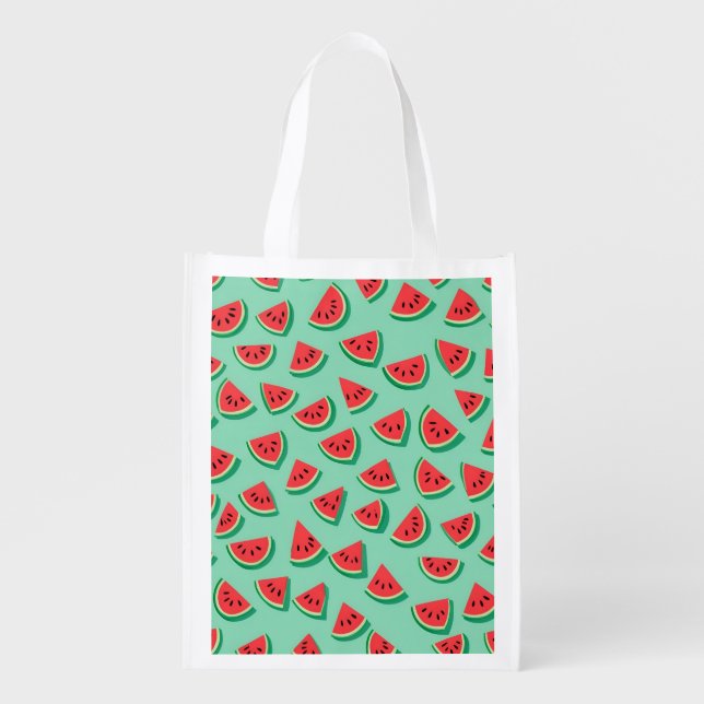 watermelon illustration Reusable Grocery Bag  (Front)