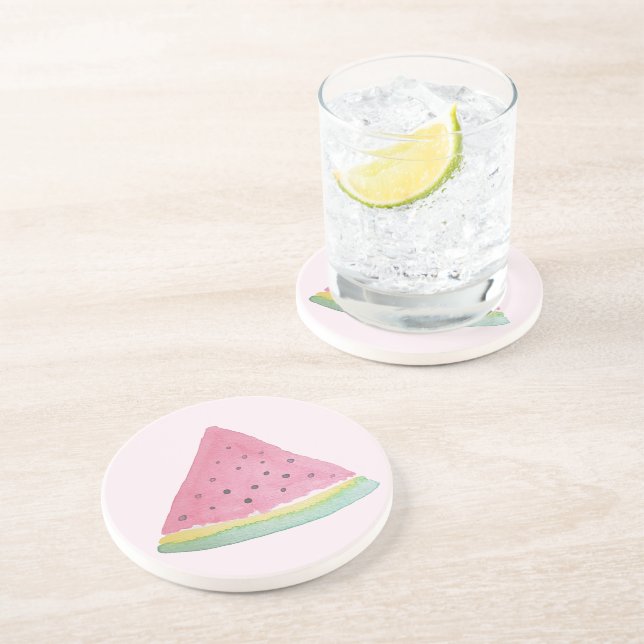 Watermelon Illustration Watercolor Hand-painted Coaster (Side)