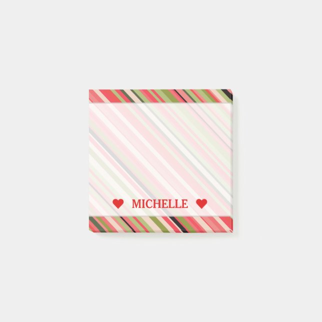 Watermelon-Inspired Stripes & Custom Name Note (Front)
