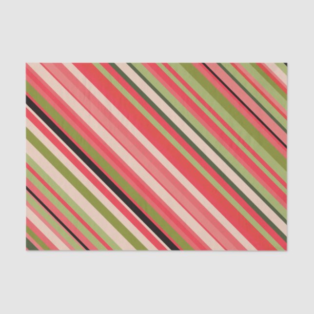 Watermelon-Inspired Stripes Tissue Paper (Front)