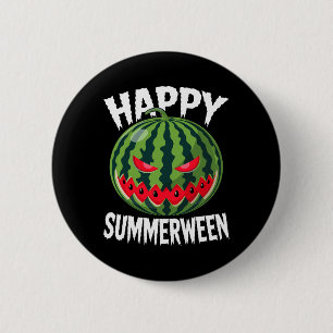 Watermelon Jackolantern Summer Halloween Happy Sum Button