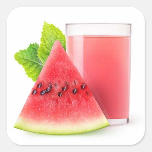 Watermelon juice square sticker