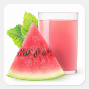 Watermelon juice square sticker