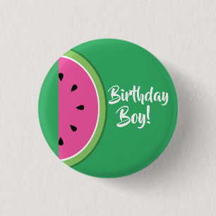 Watermelon Kid's Birthday Party Button