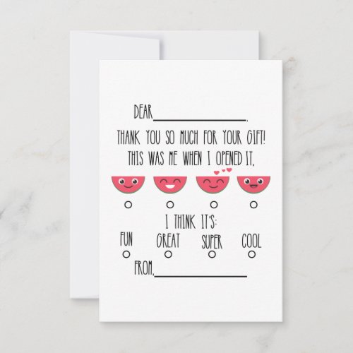 Watermelon Kids Thank You Notecards