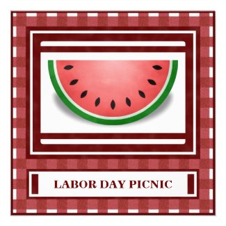 Watermelon Labor Day Picnic BBQ 4th of July Invite