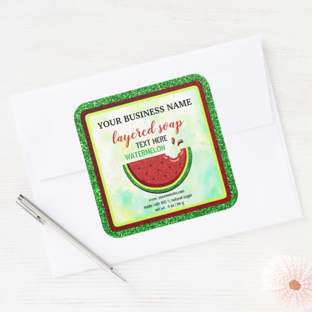 watermelon Layered Soap Square sticker (Envelope)